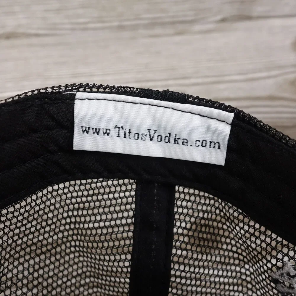 TITO'S‎ HANDMADE VODKA AUSTIN TEXAS LIQUOR PROMO BLACK MESH VENTED HAT CAP